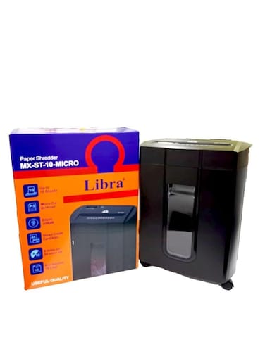Micro-Cut Paper Shredder &ndash; 10-Sheet, Credit Card, 2x14mm Cut, 18L Bin, Silent &amp; Safe
