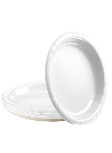 Plastic Party Plates &ndash; Durable Disposable Plates for Events, Picnics &amp; Celebrations