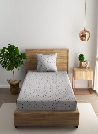 2-Piece Single Cotton Bedsheet Set 180 TC &ndash; 100% Cotton, Soft, Breathable &amp; Durable