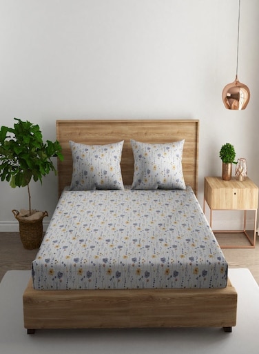3-Piece 180 TC Printed Cotton Bedsheet Set Queen Size – Premium Collection