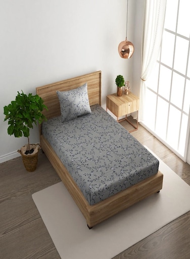 2-Piece Single Cotton Bedsheet Set 180 TC &ndash; 100% Cotton, Soft, Breathable &amp; Durable