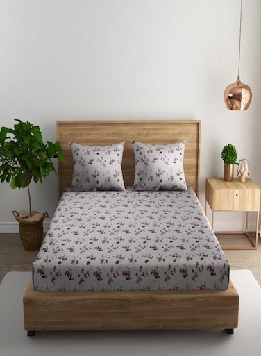 3-Piece 180 TC Printed Cotton Bedsheet Set Queen Size – Premium Collection