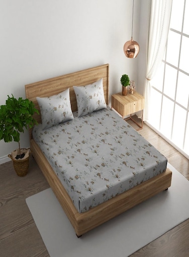 3-Piece 180 TC Printed Cotton Bedsheet Set Queen Size – Premium Collection