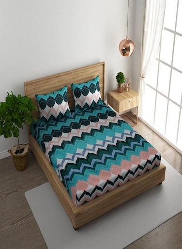 3-Piece 180 TC Printed Cotton Bedsheet Set Queen Size &ndash; Premium Collection