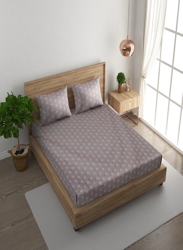 3-Piece 180 TC Printed Cotton Bedsheet Set Queen Size – Premium Collection