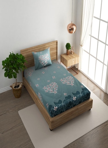 2-Piece Single Polyester Bedsheet Set with Pillow Cover – Soft, Durable Premium Bedding