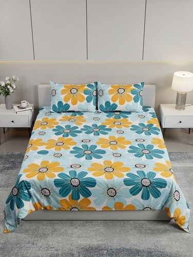 3-Piece King Size 180 TC Flat Bedsheet And Pillow Case Set Includes 1x Bedsheet 220x240 cm, 2x Pillow Cases 50x75 cm