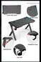 MAF Y-141-120cm Gaming Table &ndash; Sturdy Y-Frame, RGB Lighting, and Accessories Holder