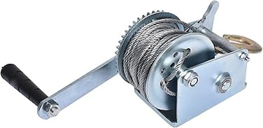 AL ARQAM Heavy Duty Hand Winch 600Lbs-2500Lbs Two-Way Adjustable Boat Trailer Winch  Steel Cable, Crank Cable Gear Winch with Hook Fit for Boat Trailer or ATV