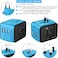 SAUNORCH Universal International Travel Power Adapter W/High Speed 2.4A USB-A, 3.0A USB-C Wall Charger, European Adapter, Worldwide AC Outlet Plugs Adapters for Europe, UK, US, AU, Asia-Blue
