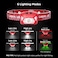Lepro Headlights, LED Headlamps, High Brightness, Battery Operated, Spot/Wide Beam Switching/Red Sub-LED Included, 22 Hours/Waterproof Headlights for Outdoor Camping, Hiking, Emergency, Fishing - Red