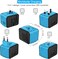 SAUNORCH Universal International Power Travel Plug Adapter, 5 in 1 European Travel Plug Adapter W/ 3.5A 2xUSB-A and 2xUSB C Wall Charger and Worldwide AC Outlet for Europe USA UK AUS Asia
