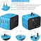SAUNORCH Universal International Power Travel Plug Adapter, 5 in 1 European Travel Plug Adapter W/ 3.5A 2xUSB-A and 2xUSB C Wall Charger and Worldwide AC Outlet for Europe USA UK AUS Asia
