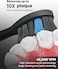 MySmile DY156 Electric Toothbrush for Adults, Rechargeable Sonic Battery Toothbrush Portable with 3 Brush Heads, 2 Mins 5 Modes Smart Timer, 45000VPM, One Charge for 60 Days (Black, M)