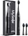 MySmile DY156 Electric Toothbrush for Adults, Rechargeable Sonic Battery Toothbrush Portable with 3 Brush Heads, 2 Mins 5 Modes Smart Timer, 45000VPM, One Charge for 60 Days (Black, M)