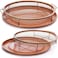 Round Crispy Frying Basket with Drip Tray &ndash; Copper Steel Mesh Deep Fry Basket with Handles for Fried Chicken, French Fries, Snacks &amp; Oil Straining