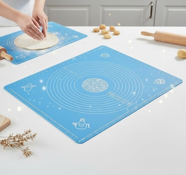 Silicone Baking Mat for Rolling Pastry Dough Food Grade Silicone Non-stick and Non-Slip Sheet Baking Supplies for Bake Pizza Cake
