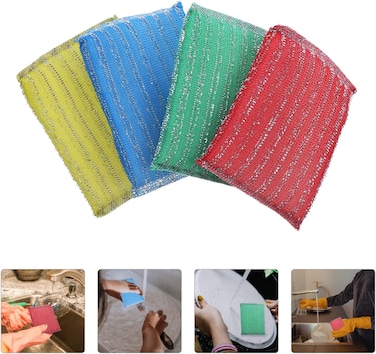 4 PCS Multi-Functional Sponge, Kitchen Sponge, for dishwashing, car Washing, Natural and Environmental Protection,Color Random