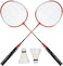 2 Player Badminton Racket Set with 12 Shuttlecocks &ndash; Lightweight Steel Alloy Racquets for Kids &amp; Adults, Outdoor Backyard Beach Garden Sports Game Equipment" Random Color