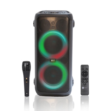 AFRA Party Speaker, 100 Watts, 12.76kg, Black, 4500Ma Battery, Side Handle and Wheels, With Remote Control, AF-100PSBK,  , 2 Years Warranty