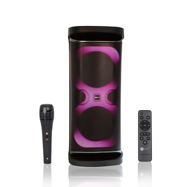 AFRA Party Speaker, 120 Watts, 24kg, Black, 7000Ma Battery, Karaoke Mic, LED Speaker Lighting, AF-120SPBK,  , 2 Years Warranty