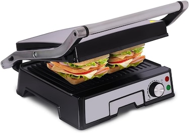 AFRA 4 Slice Non-Stick Contact Health Grill, 2000 Watts, Adjustable Temperature, AF-1840CGSS, 2 Year Warranty