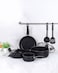 Cookline 8-Piece Nonstick Cookware Set   Induction Base   3 Pots, Frypan, 2 Spatulas   Black