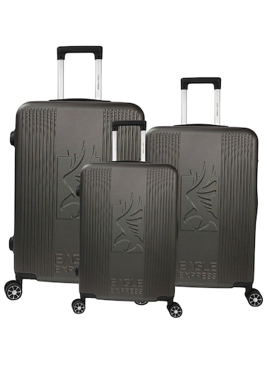 EAGLE EXPRESS RAMBLE ABS HARD TROLLEY 20,24,28 inch 3 Piece Set GREY