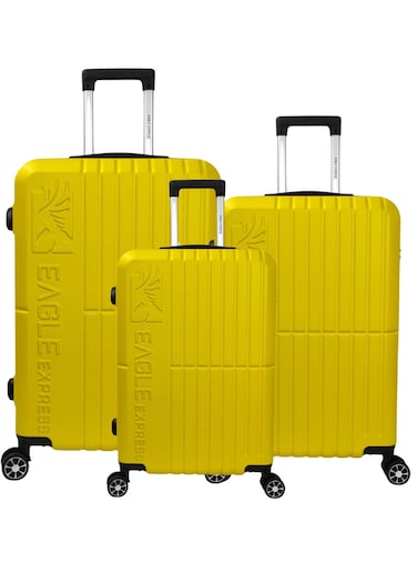 EAGLE EXPRESS AURA ABS HARD TROLLEY 20,24,28 inch 3 Piece Set YELLOW