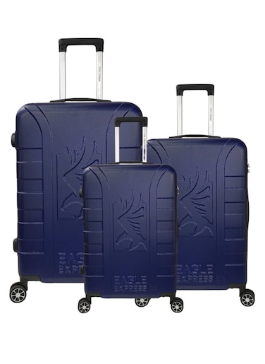 EAGLE EXPRESS ELYSIUM ABS HARD TROLLEY 20,24,28 inch 3 Piece Set NAVY BLUE