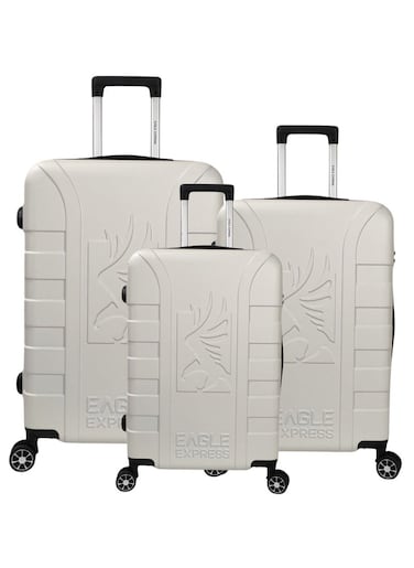 EAGLE EXPRESS ELYSIUM ABS HARD TROLLEY 20,24,28 inch 3 Piece Set WHITE