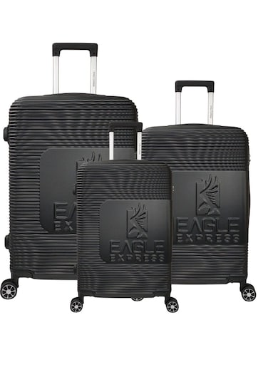 EAGLE EXPRESS HORIZONE ABS HARD TROLLEY 20,24,28 inch 3 Piece Set BLACK