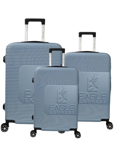 EAGLE EXPRESS HORIZONE ABS HARD TROLLEY 20,24,28 inch 3 Piece Set ICE BLUE