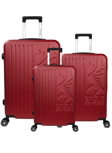 EAGLE EXPRESS SUPERIOR ABS HARD TROLLEY 20,24,28 inch 3 Piece Set BURGUNDY