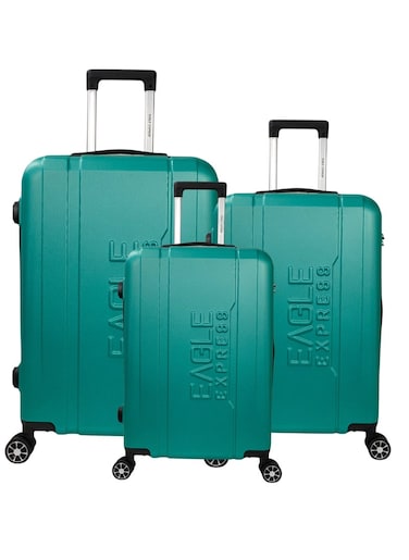 EAGLE EXPRESS PATRON ABS HARD TROLLEY 20,24,28 inch 3 Piece Set AQUA MARIN