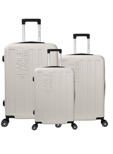 EAGLE EXPRESS VENTURE ABS HARD TROLLEY 20,24,28 inch 3 Piece Set WHITE