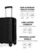 TOM CRUISER Jet Setter Hard Trolley 20 Inch Black - Premium &amp; Durable Travel Luggage
