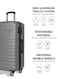 TOM CRUISER Premier Smart Scale Hard Trolley 20 Inch Silver - Advanced &amp; Durable Travel Luggage