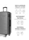 TOM CRUISER Premier Smart Scale Hard Trolley 24 Inch Silver - Advanced &amp; Durable Luggage for Travel
