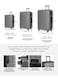 TOM CRUISER Premier Smart Scale Hard Trolley 24 Inch Silver - Advanced &amp; Durable Luggage for Travel