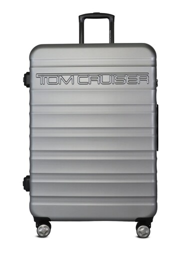 TOM CRUISER Premier Smart Scale Hard Trolley 24 Inch Silver - Advanced &amp; Durable Luggage for Travel
