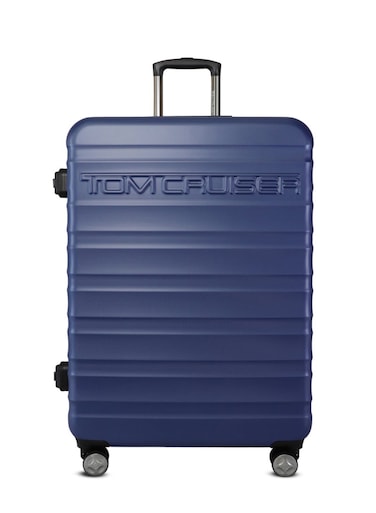 TOM CRUISER Premier Smart Scale Hard Trolley 20 Inch Blue - Compact &amp; Durable Travel Luggage with Smart Scale