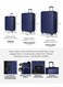 TOM CRUISER Premier Smart Scale Hard Trolley 24 Inch Blue - Durable &amp; Spacious Luggage with Smart Scale for Travel