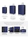 TOM CRUISER Premier Smart Scale Hard Trolley 28 Inch Blue - Large &amp; Durable Travel Luggage with Smart Scale