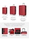 TOM CRUISER Premier Smart Scale Hard Trolley 20 Inch Red - Compact &amp; Durable Luggage with Smart Scale for Travel