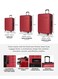 TOM CRUISER Premier Smart Scale Hard Trolley 28 Inch Red - Large &amp; Durable Luggage with Smart Scale for Travel