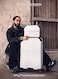 TOM CRUISER Grand Tour Hard Trolley 20 Inch with 16 Inch Vanity Case White - Durable Travel Luggage Set for Men &amp; Women