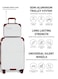TOM CRUISER Grand Tour Hard Trolley 20 Inch with 16 Inch Vanity Case White - Durable Travel Luggage Set for Men &amp; Women