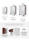 TOM CRUISER Grand Tour Trolley 28 Inch White - Large &amp; Durable Travel Luggage