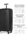 TOM CRUISER Space Trolley 20 Inch Black - Compact &amp; Durable Travel Luggage